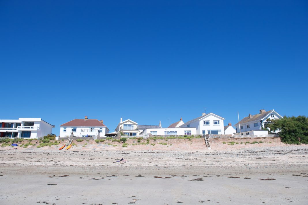 Jersey foreshore properties adjoining the beach